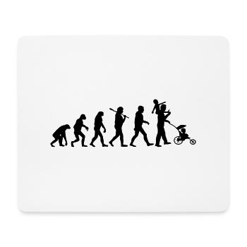 evolution daddy 2 enfants - Tapis de souris (format paysage) - blanc - Devant