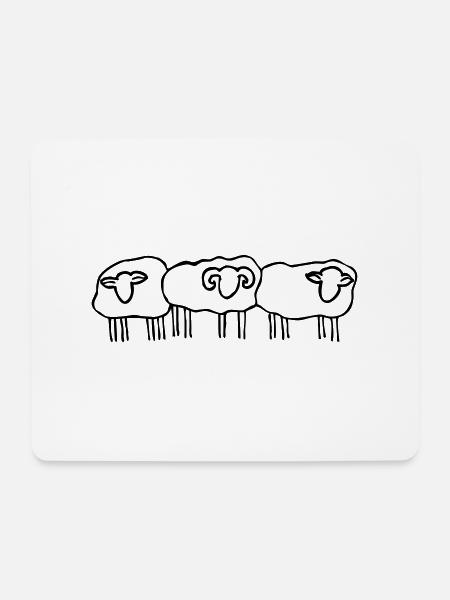 Schafe Schafherde - Mousepad (Querformat) - Weiß