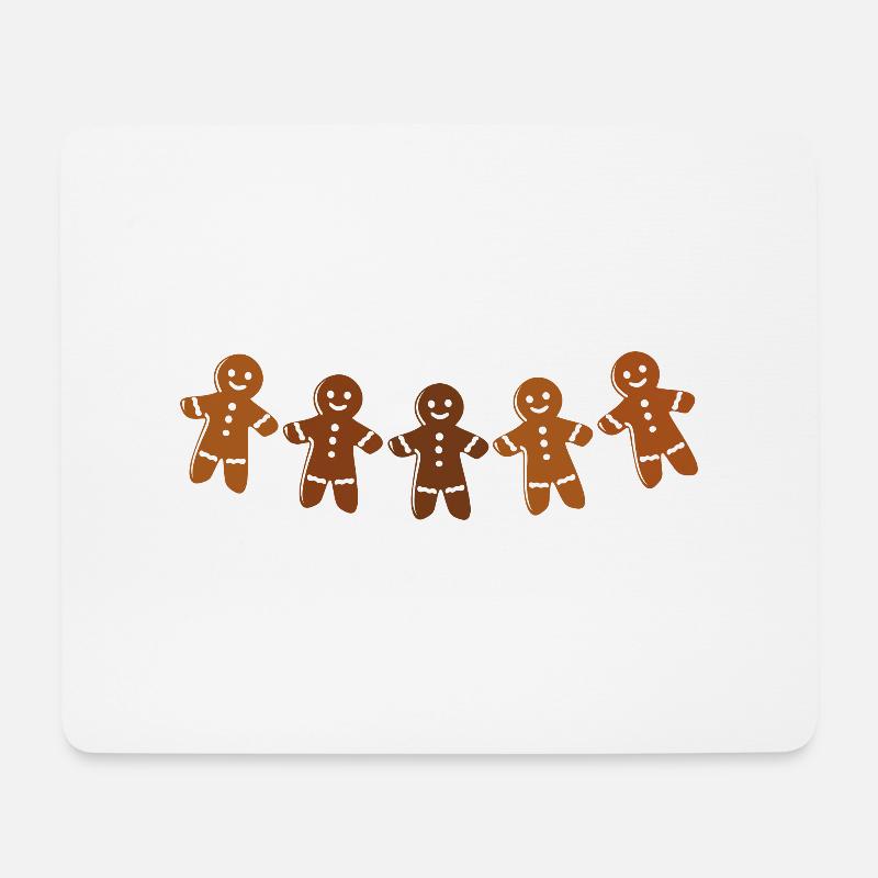 Lebkuchenmänner - Mousepad (Querformat) - Weiß