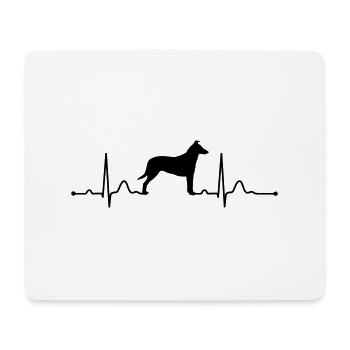 COLLIE Smooth heartbeat Herzschlag - Mousepad (Querformat) - Weiß - Vorne