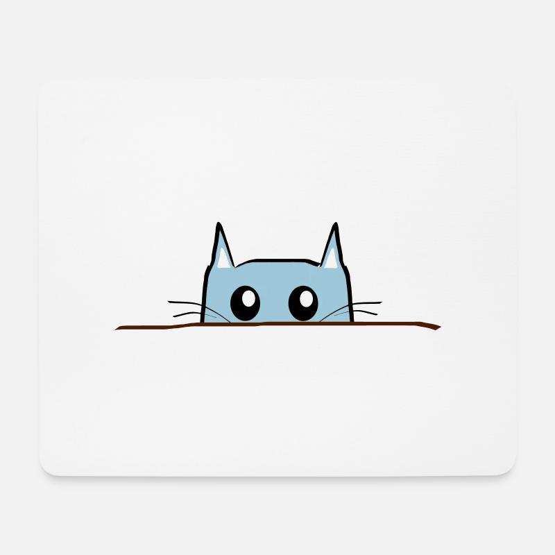 Katze Comic Tisch - Mousepad (Querformat) - Weiß