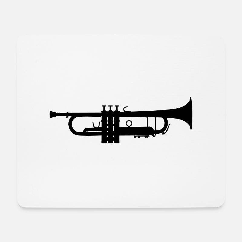 Trompette - Tapis de souris (format paysage) - blanc