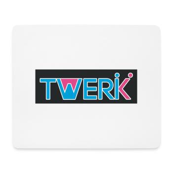 Logo TWERK avec W rempli de Rose - Tapis de souris (format paysage) - blanc - Devant