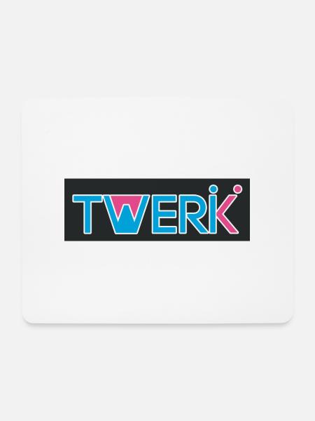 TWERK logo with W filled with Rose - Mouse Pad (horizontal) - white