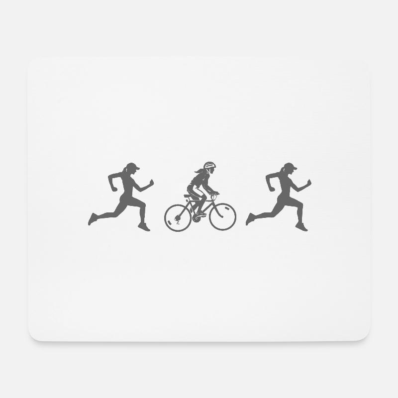 Duathlon Frauen - Mousepad (Querformat) - Weiß