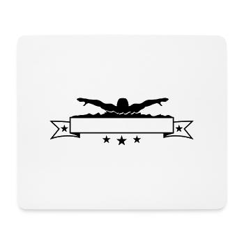 banner text schreiben wettkampf schwimmen schwimme - Mousepad (Querformat) - Weiß - Vorne