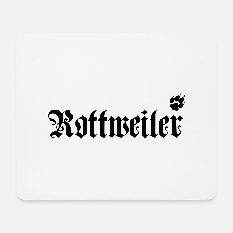 rottweiler logo mit pfote - Mousepad (Querformat) - Weiß