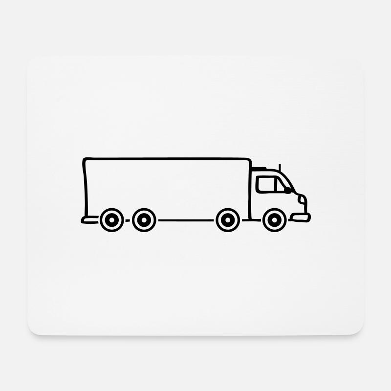truck_lkw_ti1 - Mousepad (Querformat) - Weiß
