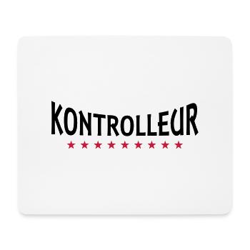 Kontrolleur + Dein Text - Mousepad (Querformat) - Weiß - Vorne