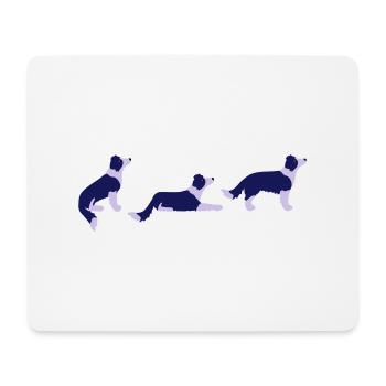 Sitz Platz Steh Border Collie Vektor - Mouse Pad (horizontal) - white - Front
