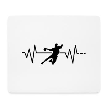 Herzschlag Handball -Frequenz Sport, Team, Spieler - Mousepad (Querformat) - Weiß - Vorne