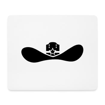 chapeau de cowboy / chapeau stetson (1c) - Tapis de souris (format paysage) - blanc - Devant