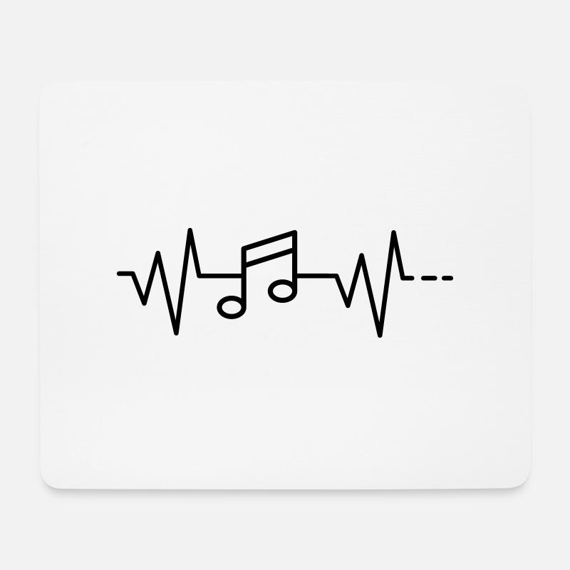 Heart beat musical note / music / music / composing - Mouse Pad (horizontal) - white