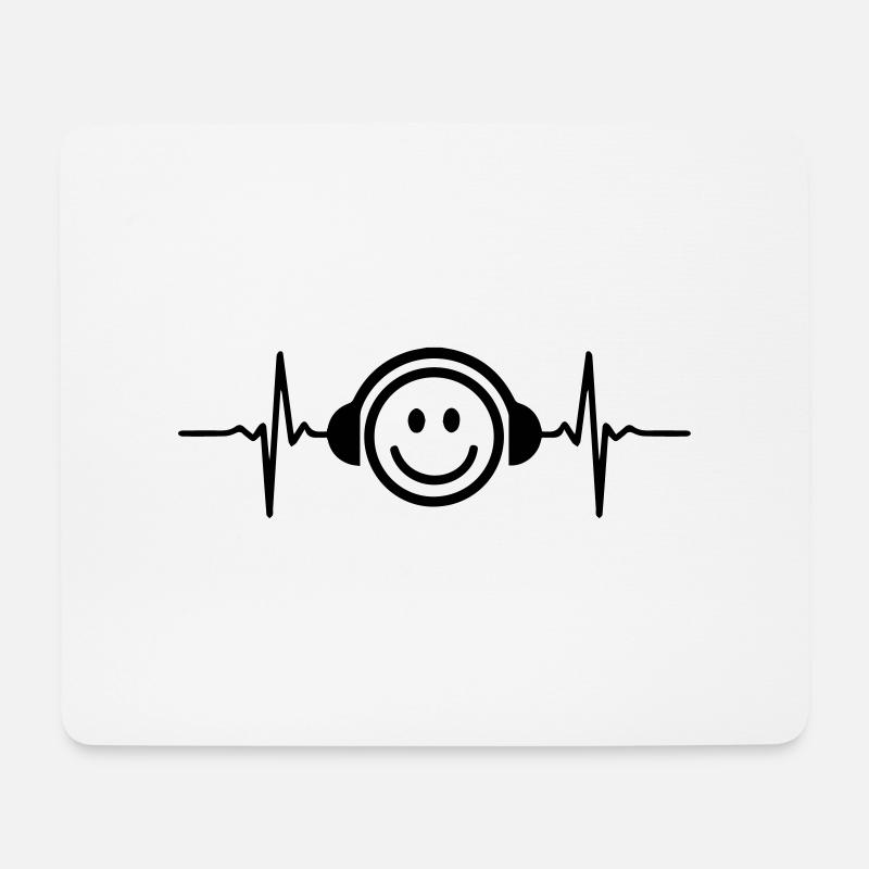 Happy music - Mousepad (Querformat) - Weiß