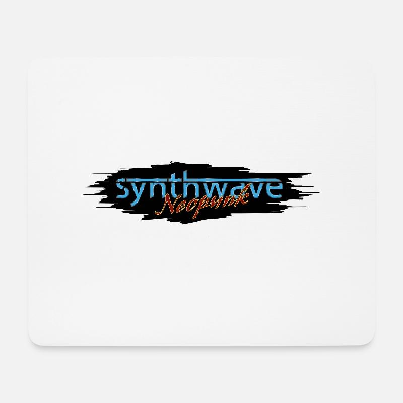 synthwave_neopunk - Mousepad (Querformat) - Weiß