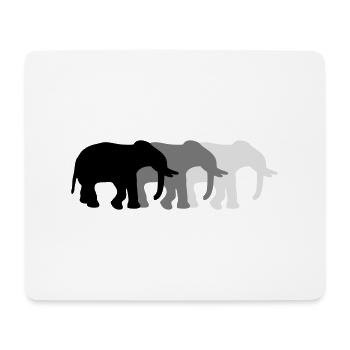 3 Elephants - Mousepad (Querformat) - Weiß - Vorne