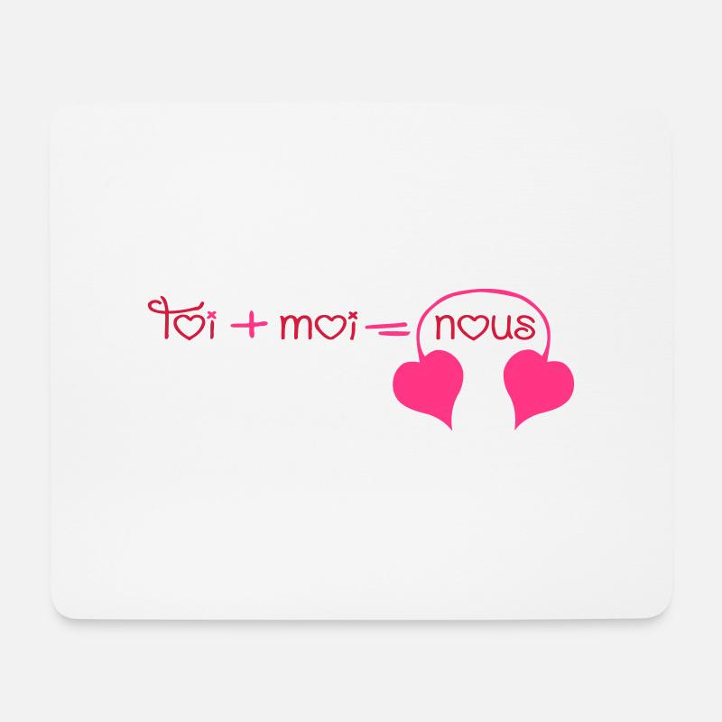 Du + Ich = Wir hearts (1c) - Mousepad (Querformat) - Weiß