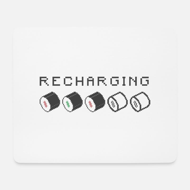 Recharging Pixel Sushi - Mousepad (Querformat) - Weiß
