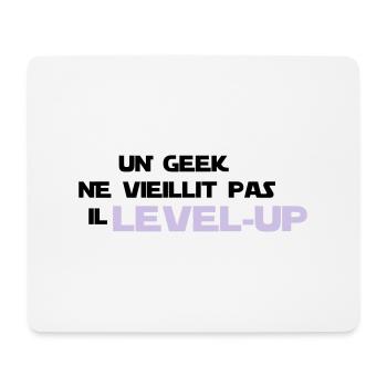 un_geek ne vieillit pas il Level up - Tapis de souris (format paysage) - blanc - Devant