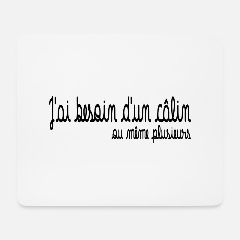 Besoin d'un calin - Tapis de souris (format paysage) - blanc