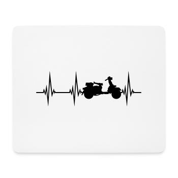 pulse frequency heartbeat scooter clipart driving ele - Mouse Pad (horizontal) - white - Front