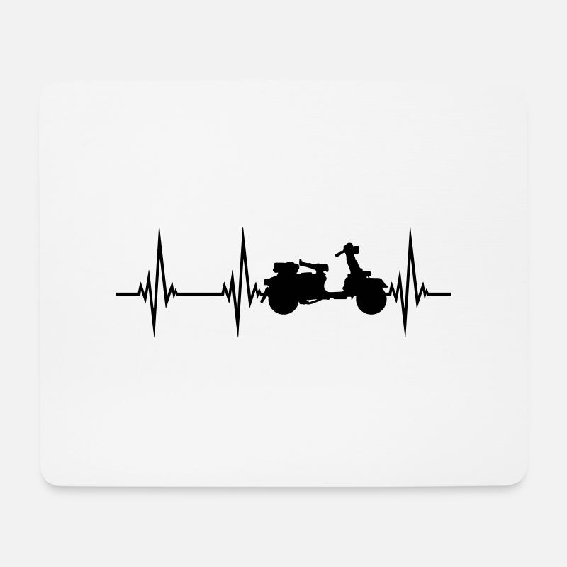 puls frequenz herzschlag roller clipart fahren ele - Mousepad (Querformat) - Weiß
