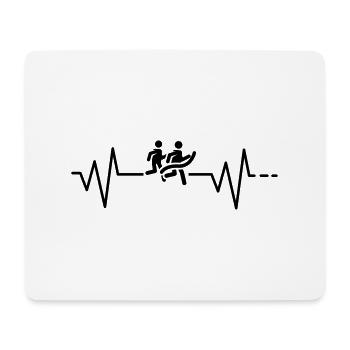 Heartbeat Marathon Jogging Athletics Running - Mouse Pad (horizontal) - white - Front