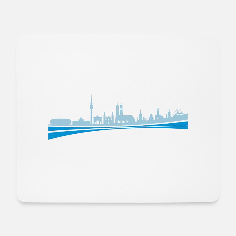 Skyline - München - Mousepad (Querformat) - Weiß