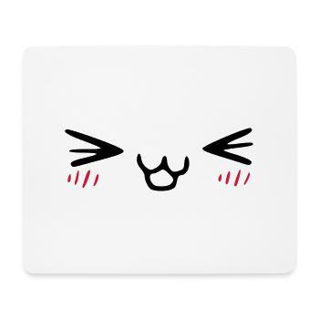 kawaii_face_4 - Mousepad (Querformat) - Weiß - Vorne