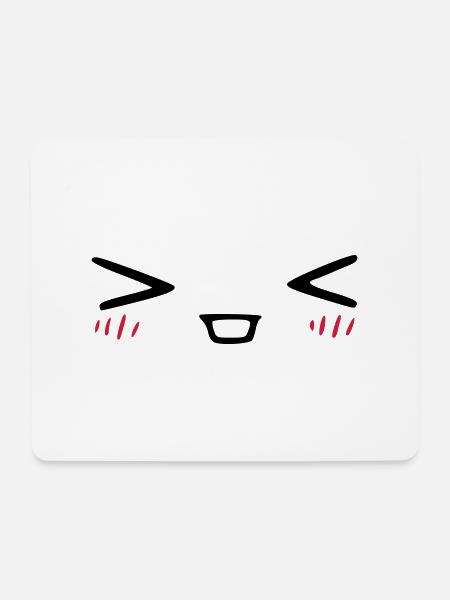 kawaii_face_7 - Mousepad (Querformat) - Weiß