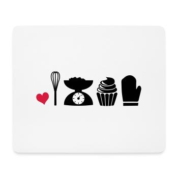Backen - Mousepad (Querformat) - Weiß - Vorne
