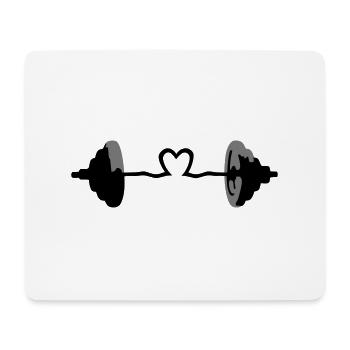 Weights, Barbell, Muscles - Mouse Pad (horizontal) - white - Front