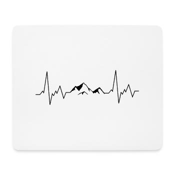 herzschlag berge - Mousepad (Querformat) - Weiß - Vorne