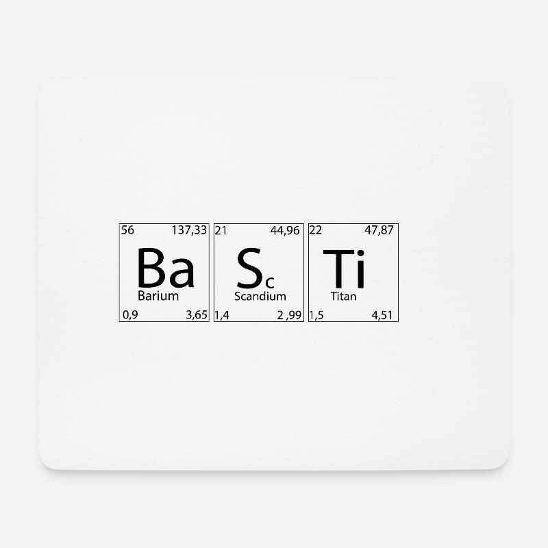 Periodensystem Name Basti - Mousepad (Querformat) - Weiß