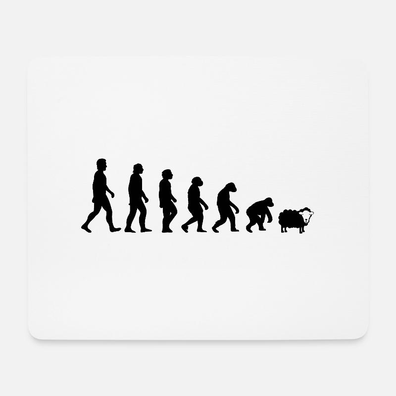 LUSTIGE EVOLUTION MENSCHHEIT DARWIN - Mousepad (Querformat) - Weiß