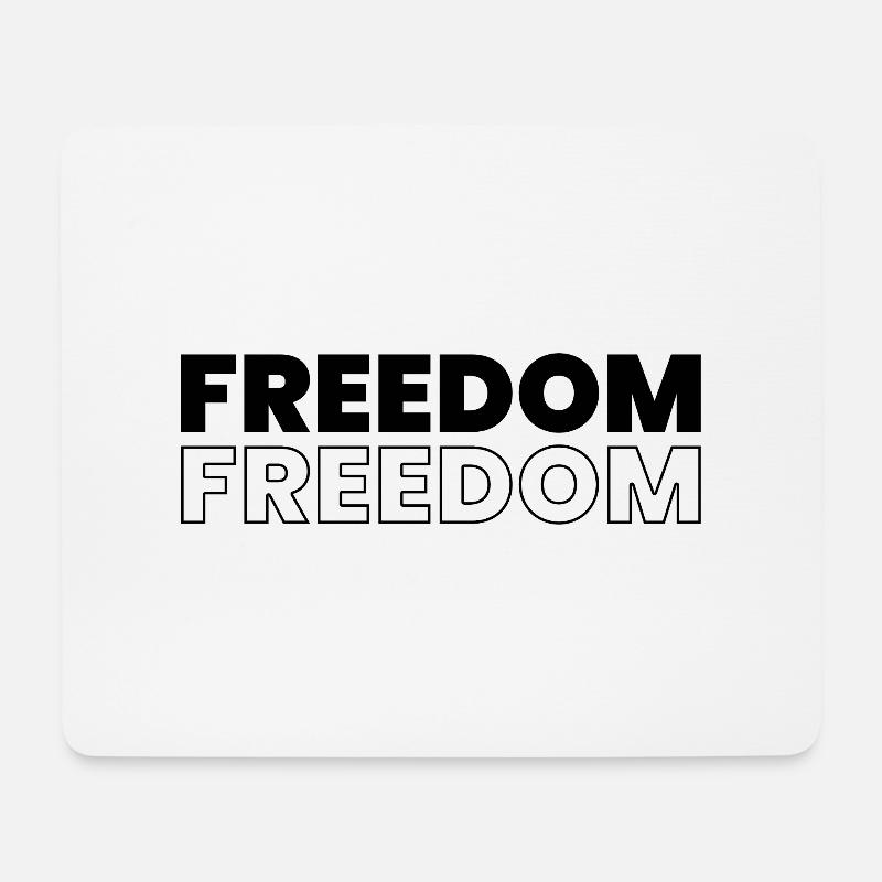 Freiheit Zitat Design - Mousepad (Querformat) - Weiß