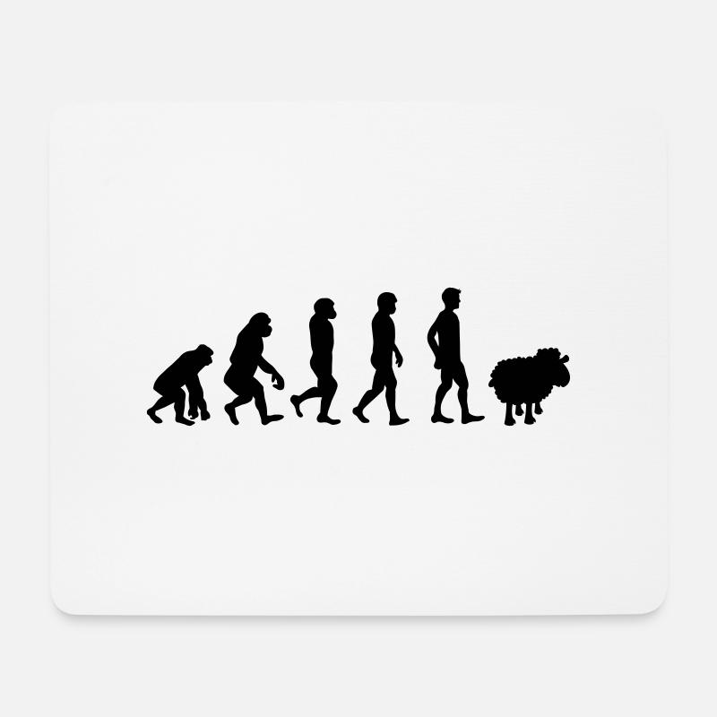 evolution mouton cadeau anti-système complotiste - Tapis de souris (format paysage) - blanc