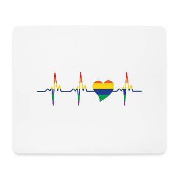 Pride Heart Lgbtq Bisexual Rainbow Love Transgende - Mousepad (Querformat) - Weiß - Vorne