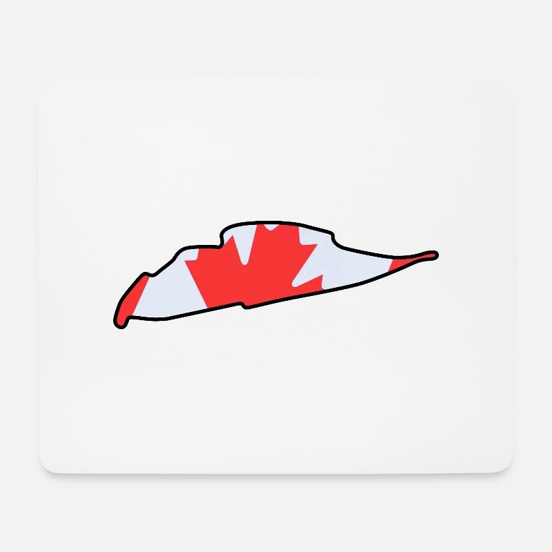 Kanada Rennstrecke mit Flagge - Mousepad (Querformat) - Weiß