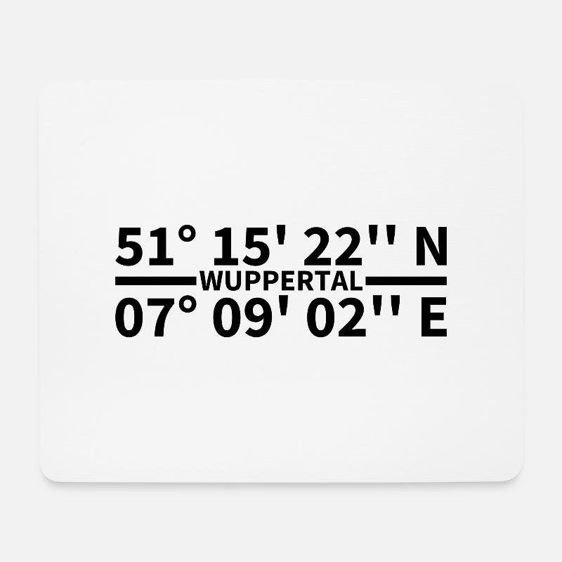 Wuppertal Koordinaten - Mousepad (Querformat) - Weiß