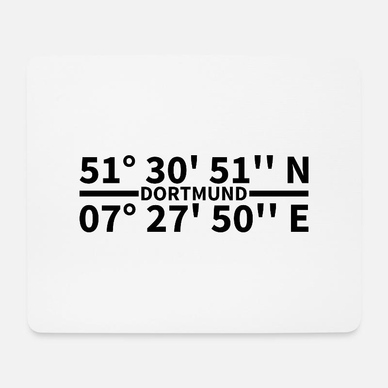 Dortmund Koordinaten - Mousepad (Querformat) - Weiß