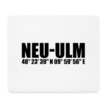 Neu-Ulm Koordinaten - Mousepad (Querformat) - Weiß - Vorne
