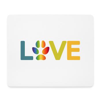 Dog Paw Love Love Colorful Dogs Paw Print 2 - Mouse Pad (horizontal) - white - Front