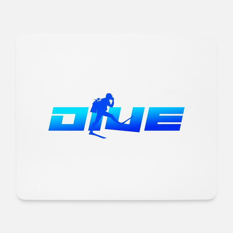 tauchen Tauchsport tauchsüchtig deep dive - Mousepad (Querformat) - Weiß