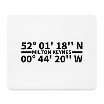 Milton Keynes Koordinaten - Mousepad (Querformat) - Weiß - Vorne