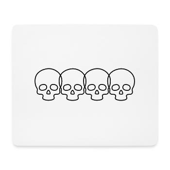 Crâne 4 anneaux - Tapis de souris (format paysage) - blanc - Devant