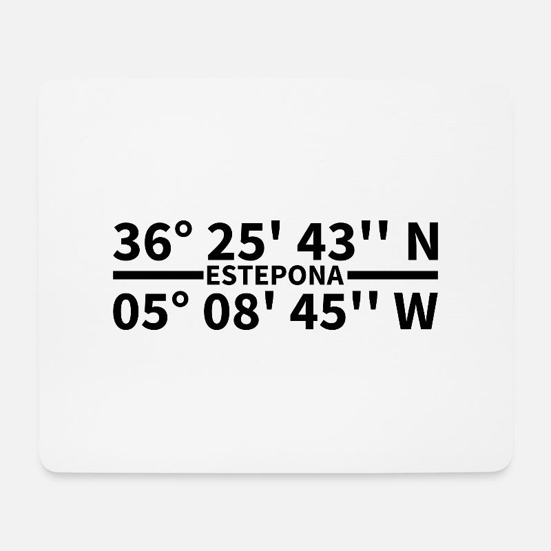 Estepona Koordinaten - Mousepad (Querformat) - Weiß