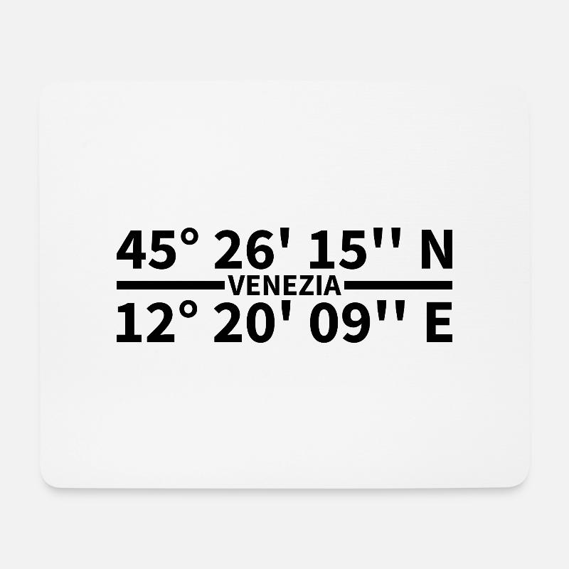 Venezia Koordinaten - Mousepad (Querformat) - Weiß