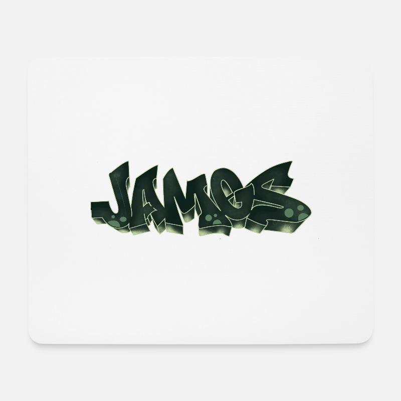 James Graffiti Name - Mousepad (Querformat) - Weiß
