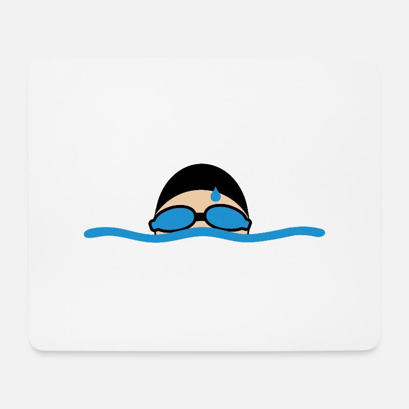 schwimmen - Mousepad (Querformat) - Weiß